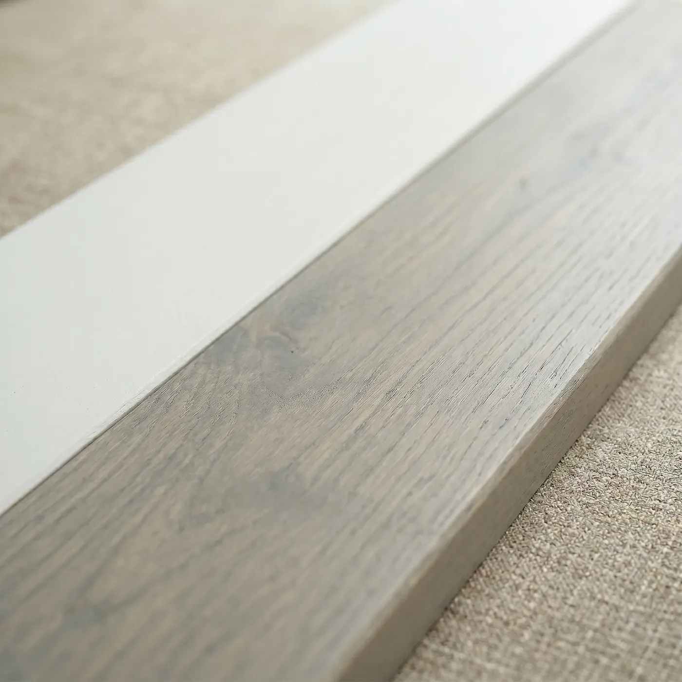 Custom stain oak finish — matched to room